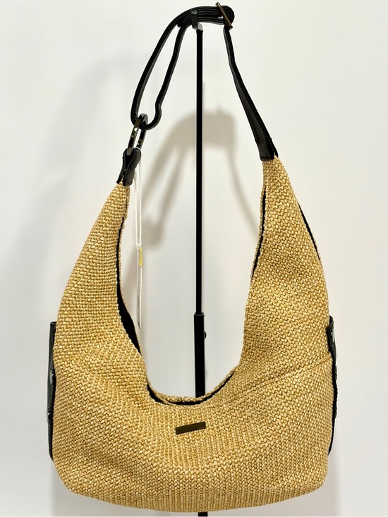 Hammitt Handbags - Hammitt Tom Zip Medium Hobo Shoulder Bag In Noir Smooth Raffia/Gunmetal/NWT